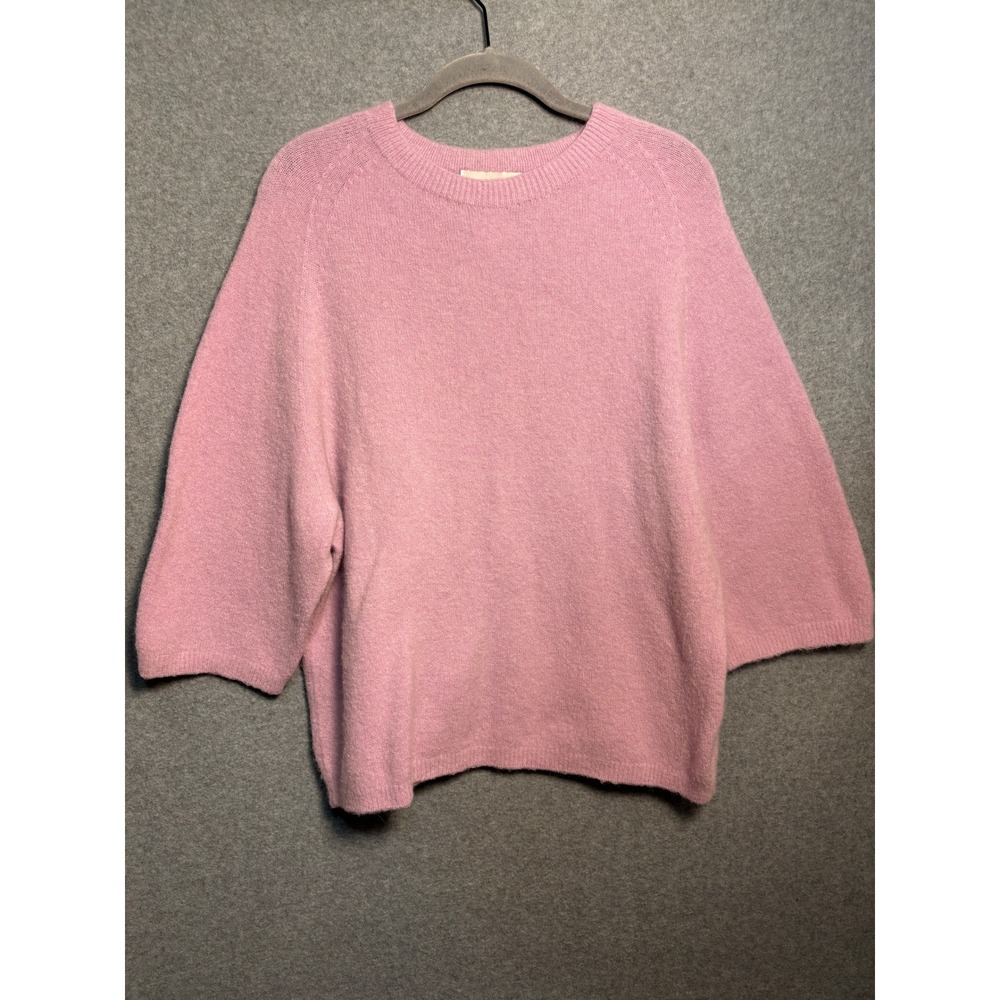Bianco & Blu‎ Alpaca Wool Sweater Medium Pink Soft Luxe Italian Knit Cozy
